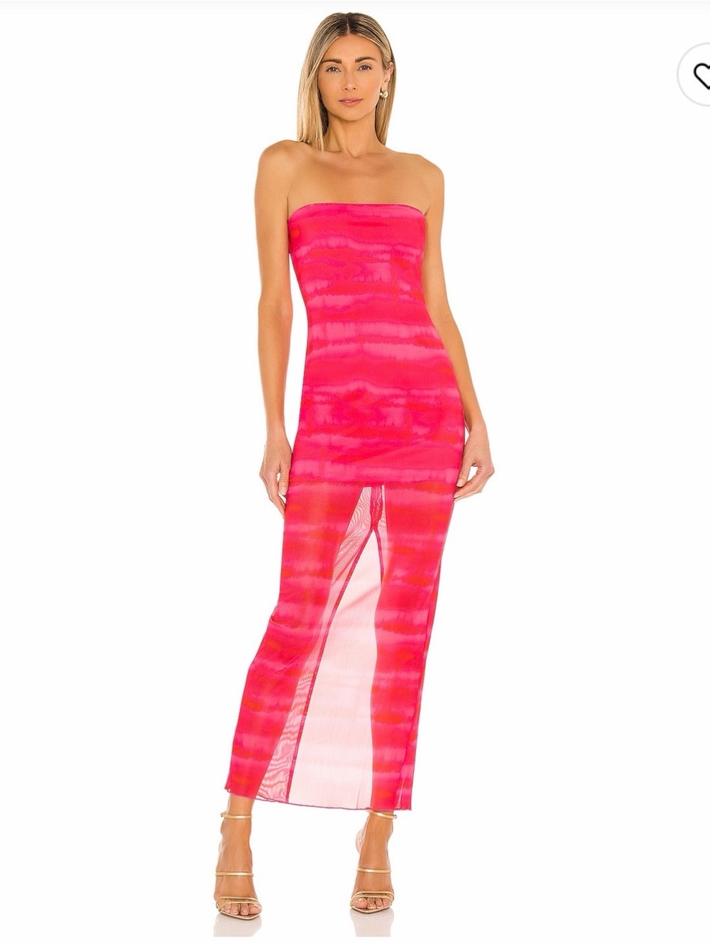 REVOLVE Strapless Pink Tie-Dye Maxi Dress